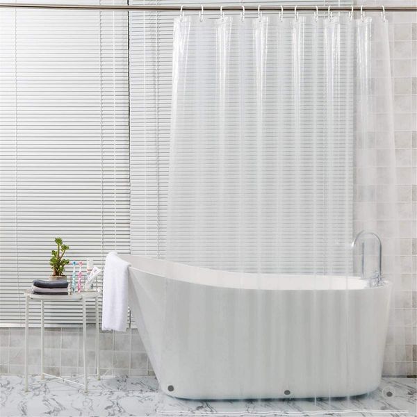 

heavy weight clear peva shower curtain liners 12 hooks included, standard size