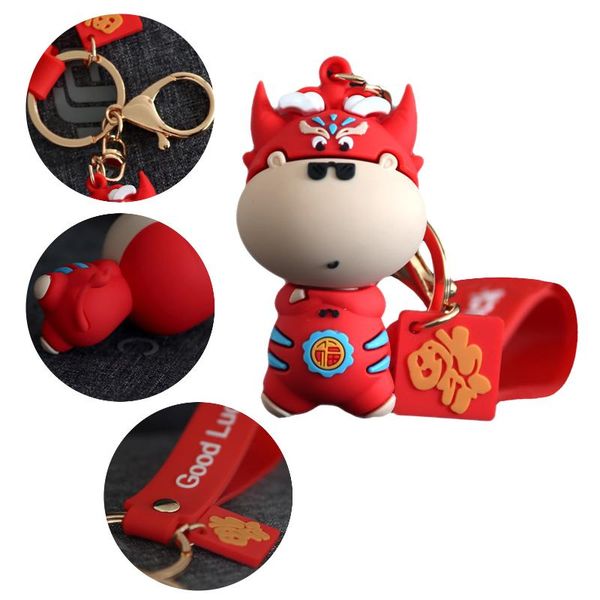 

keychains car pendant handsome lucky decoration wealth keychain beautiful silicone calf accessories interior, Silver