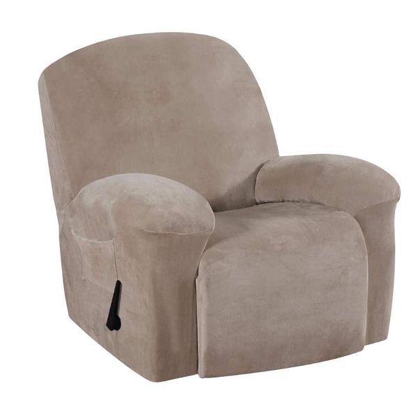 

chair covers stretch velvet lounge recliner furniture slipcovers with side pocket