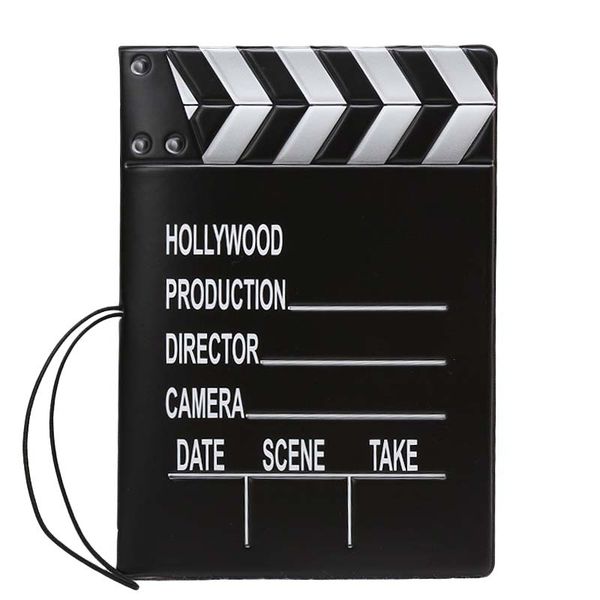 

clapper boards passport cover personalized card holder for travel, Brown;gray