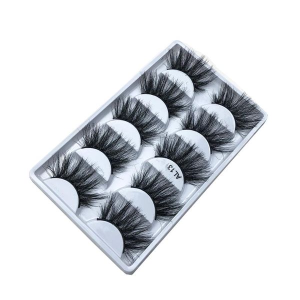 

false eyelashes 5 pairs mink natural fake hand made soft comfortable fluffy lashes wedding party makeup set