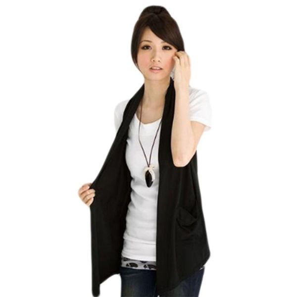 

women's vests spring all-match slim black colete vest women casual waistcoat ladies fashion clothing plus size m-4xl, Black;white