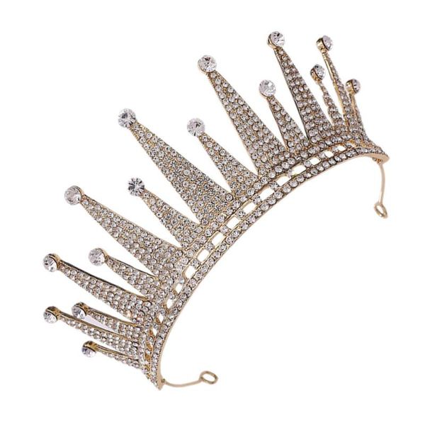 

hair clips & barrettes birthday crystal crown fashion headdress wedding hoop bride decor dinner dress accessory (golden), Golden;silver