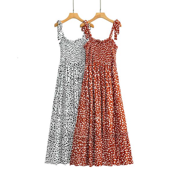 

casual dresses women print bohemian beach new pleated lace-up spaghetti strap long spring summer boho holiday seaside maxi vslg, Black;gray
