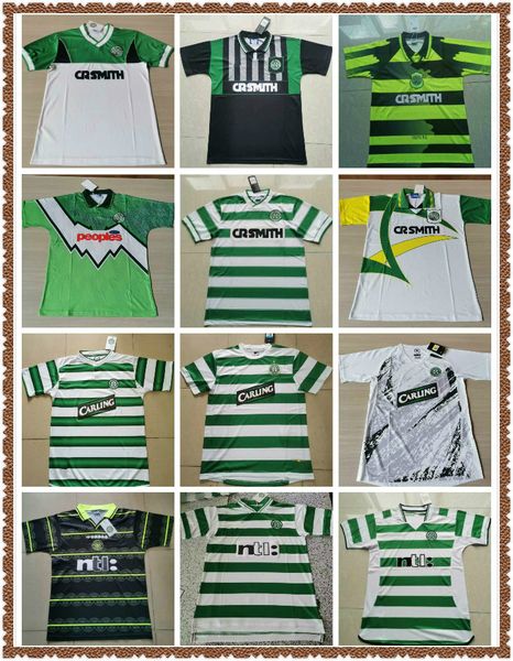 

82 86 06 08 celtic retro soccer jerseys 1991 1992 1998 1999 football shirts larsson classic vintage sutton 1995 1997 football kits top, Black;yellow
