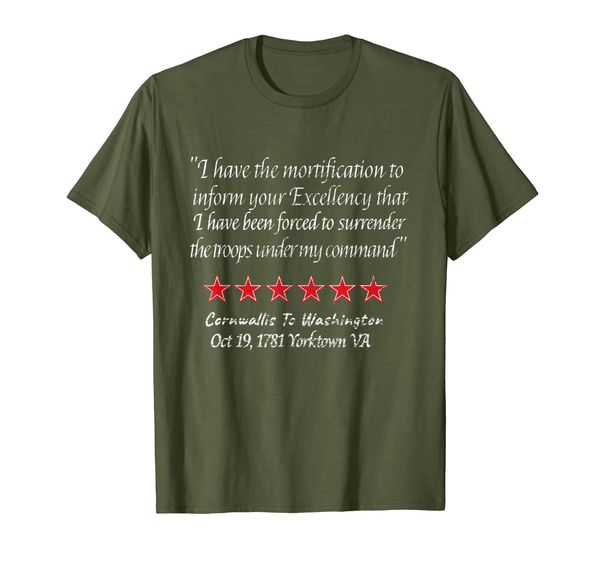 

cornwallis surrender washington yorktown quote tee shirt, White;black