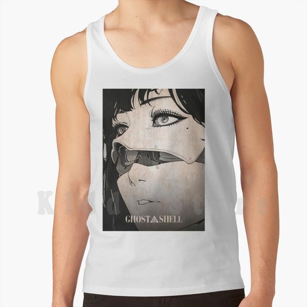 

ghost in the shell tank vest 100% cotton ghostintheshell metalgear android playstation motoko kusanagi alita, White;black