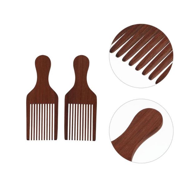 

hair brushes 2pcs wide flat comb wooden hairdressing detangle, Silver