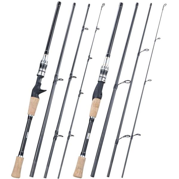 

boat fishing rods sougayilang 2.1m lure rod portable 4 section ultra light carbon fiber spinning/casting travel tackle