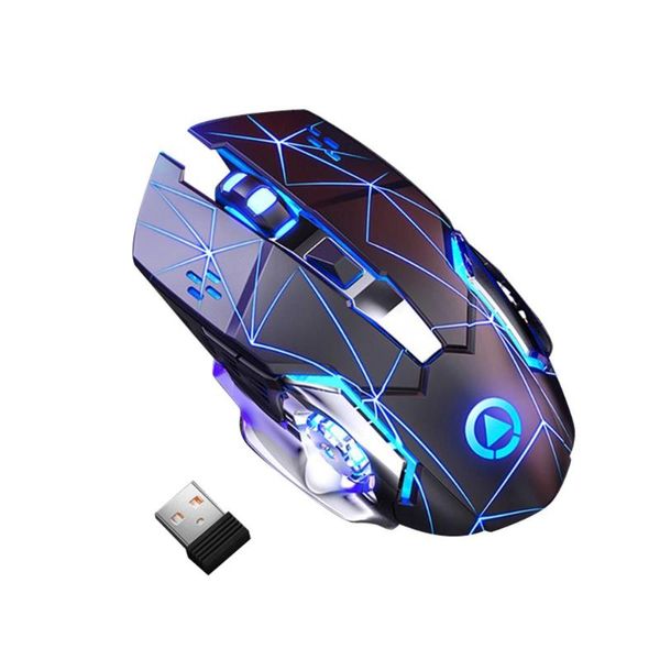 

mice 2.4g rechargeable silent wireless mouse 1600dpi 6keys adjustable blacklit gaming for pc office gamer computer