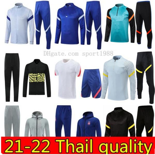 

2021 2022 lukaku pulisic soccer training suit kante tracksuit jacket jerseys 20 21 pedro fabregas football jackets set survetement chandal j, Black