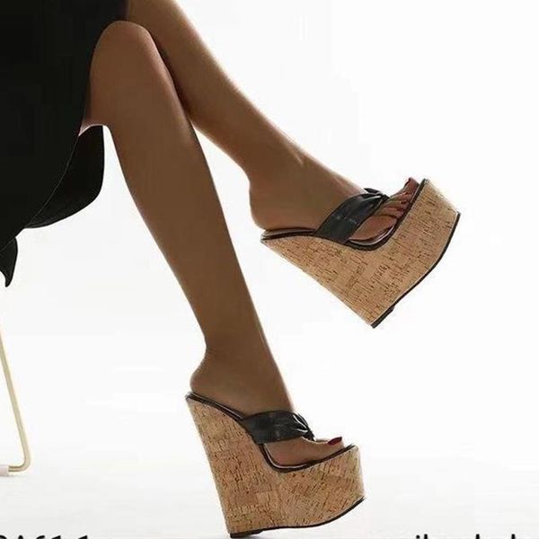 

brand super heels wedges slippers women fashion platform shales black flip flops beach sandals terlik clog