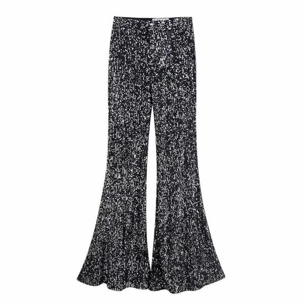 

women's pants & capris fashion wide-leg casual black trousers, Black;white