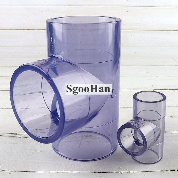 

1~5pcs id.20~50mm transparent upvc tee connector garden irrigation system aquarium tank water pipe connectors pvc joints watering equipments