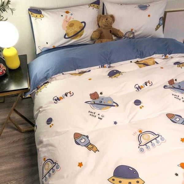 

cartoon spring and summer cotton small fresh bedding four piece set student girl heart three piece set dormitory quilt cover