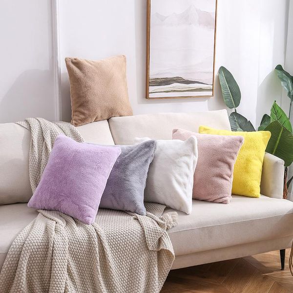 

cushion/decorative pillow decorative cushion cover imitation fur home plush case throw sofa bed decor pillowcases