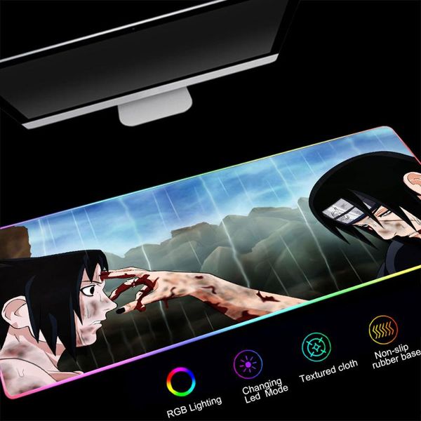 

mouse pads & wrist rests uchiha rgb pad 900x400x2mm led carpet computer padmouse domineering gaming mousepad gamer manga keyboard mat.