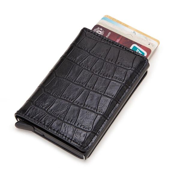 

card holders rfid holder men wallets money bag male vintage black short purse 2021 small leather slim mini thin, Brown;gray