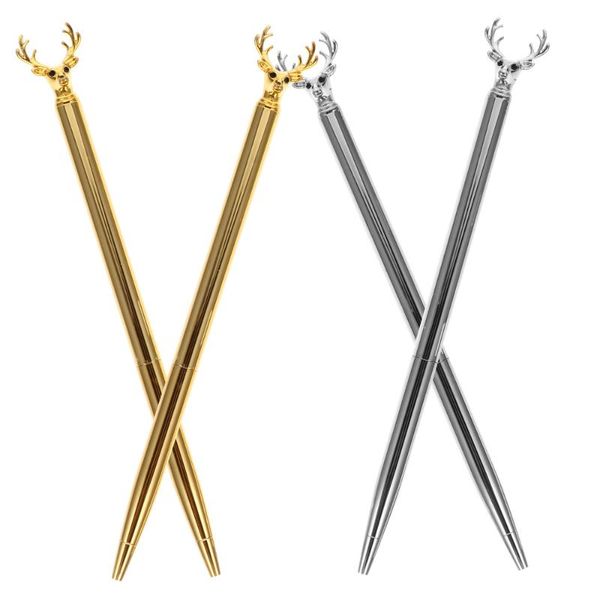 

gift wrap 4pcs elk design students pens metal writing ball-point stationeries