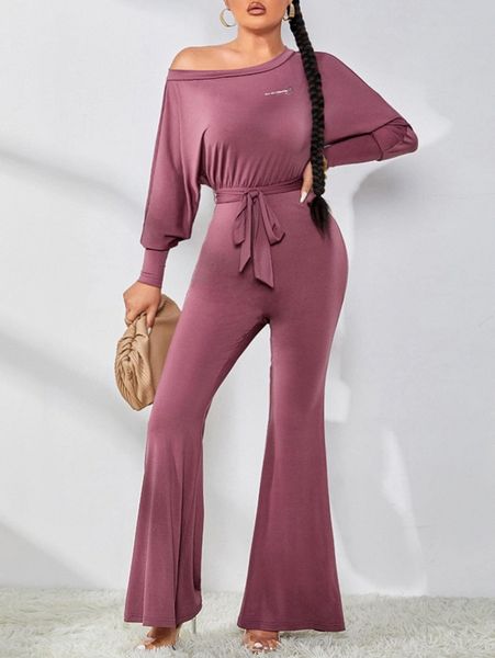 

belted flare leg jumpsuit m0oj#, White