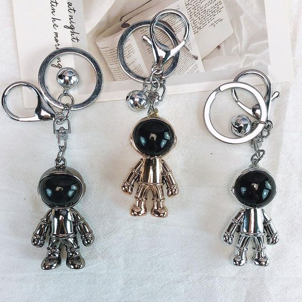 

keychains lovely abs plastic resin astronaut space robot keychain pendant keyring friend couple jewelry men's fashion car consistent, Silver