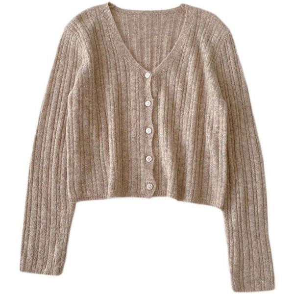 

women's sweaters zg1923 female spring autumn 2021 women fashion temperament v-neck long sleeve sweater coat wholesale, White;black