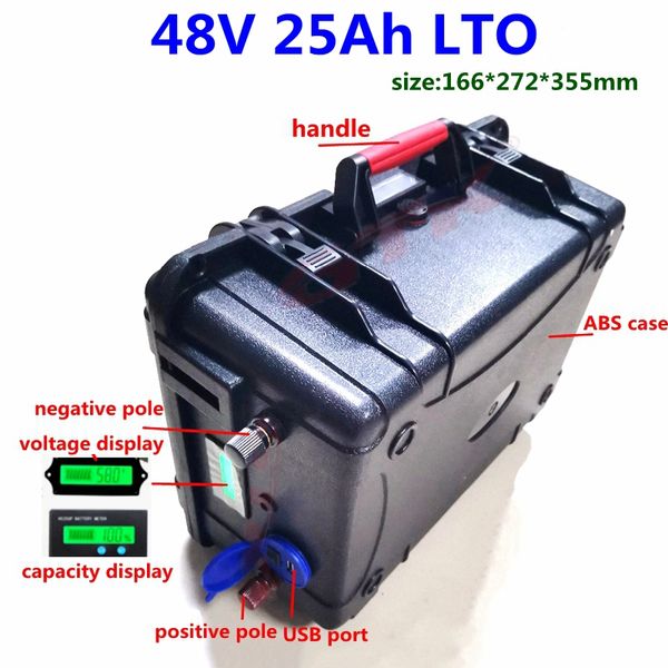 20000 cicli 48 V 25ah 40ah Litio Titanate Battery Pack con BMS 20s per Ebike Scooter Solar Inverter + 5A Caricabatterie