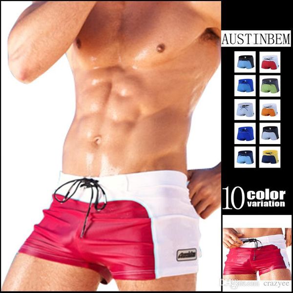 

men's swimwear mens swim trunks new men swimming trunks patchwork elastic beach shorts male summer swim briefs simple style fitnes