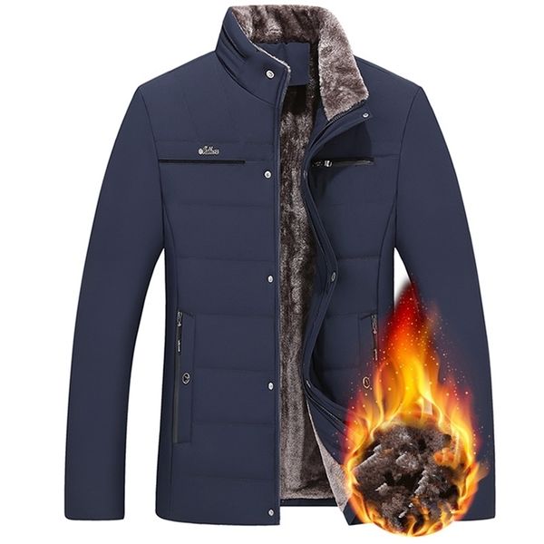 

winter jacket men cotton padded warm loose thickening parka coat casual corduroy short male jacket men's brand clothing 211129, Black