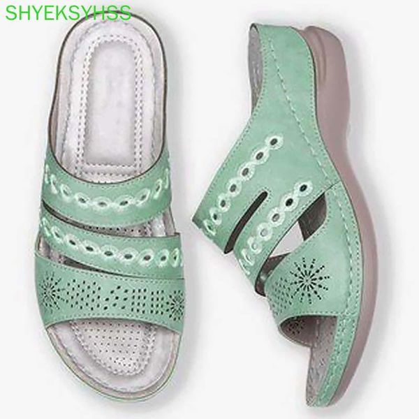 

women sandals open toe women's flat shoes slip on wedges slippers summer beach ladies chaussure femme 2021, Black
