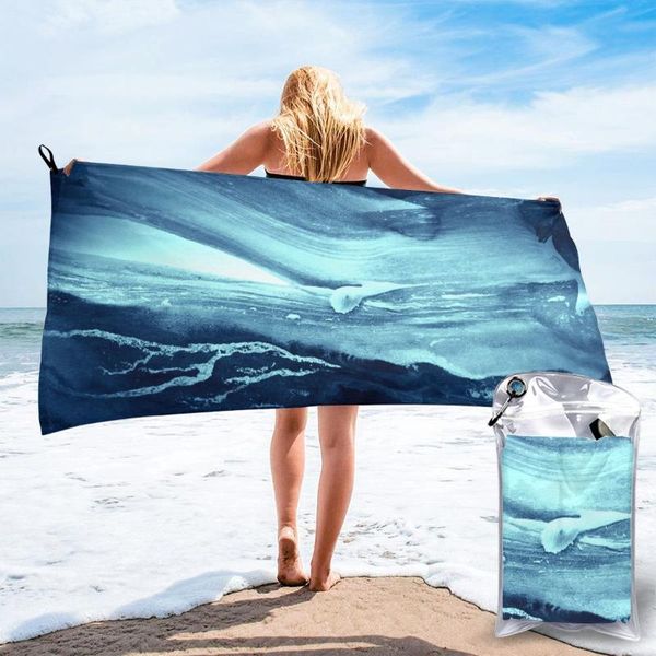 

towel wearable bath blue sea waves watercolor soft and absorbent unique for el home bathroom gifts women bathrob