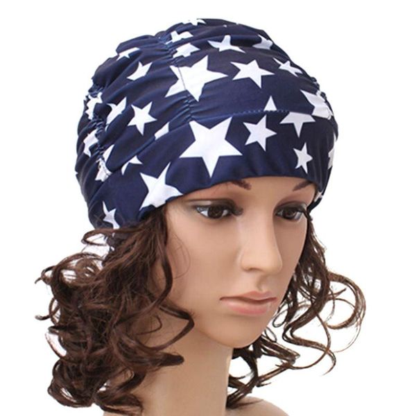 

outdoor ladies long hair swim cap elastic draping bathing swimming caps