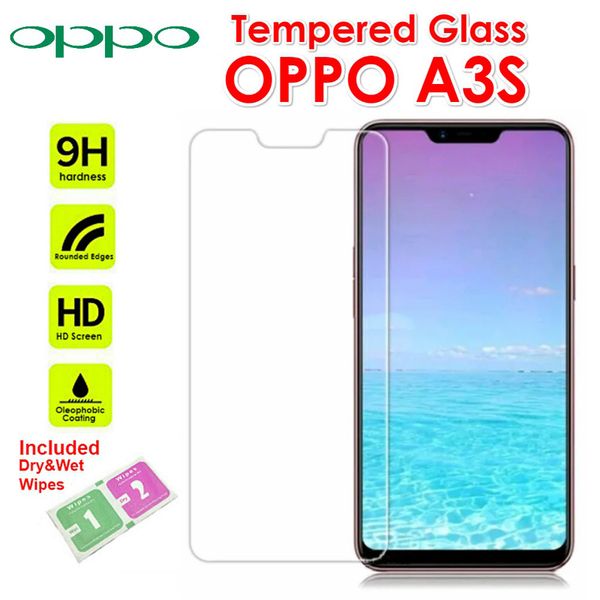 Pellicola salvaschermo per OPPO F3 Plus F5 F7 F9 F11 Pro A37 A39 A57 A59 F1S A71 A83 A3S A5S A5 A9 A12E A52 A72 A92 A53 A31 Reno 2 2F 3 4 5 Pellicola protettiva in vetro temperato Scatola di carta