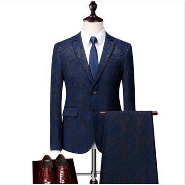 

men's suits & blazers blue black 3 piece set men (jacket + pants vest )large size mens wedding party blazer coat waistcoat vests trouse, White;black
