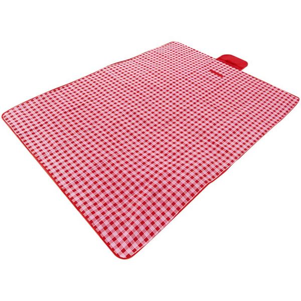 

extra large 78.7x78.7in picnic blanket red white checkered mat outdoor pads