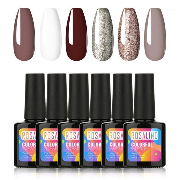 

6pcs 10ml soak off uv gel polish quick building nail tips1, Red;pink