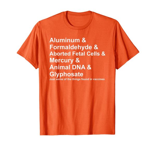 

vaccine ingredients t shirt mercury aluminum dna antivax, White;black