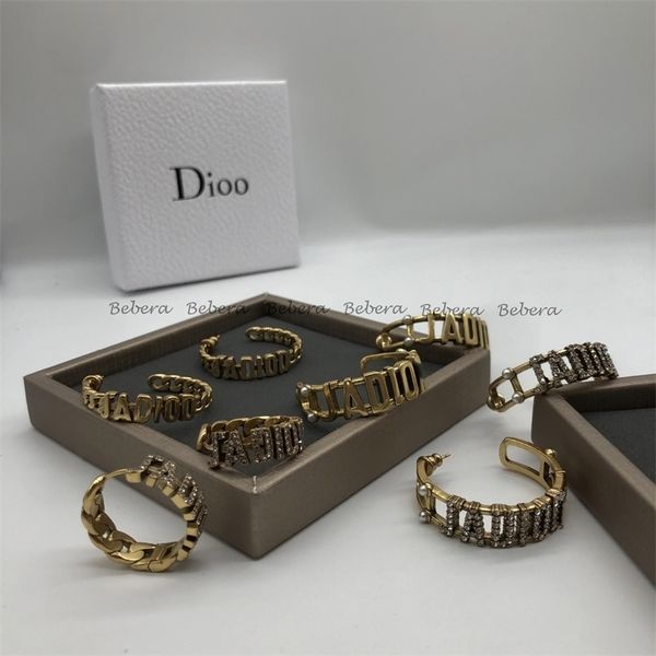 

special offer 75%off outlet new family brass ring chain small earrings fashion earrings women, Golden