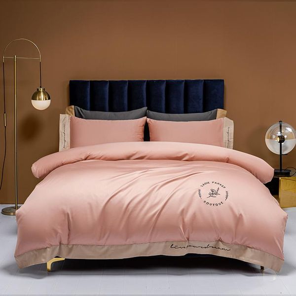 

bedding sets fashion pink twin full  king cotton set duvet cover pillowcase flat sheet bedspreads home el bedclothes bedroom