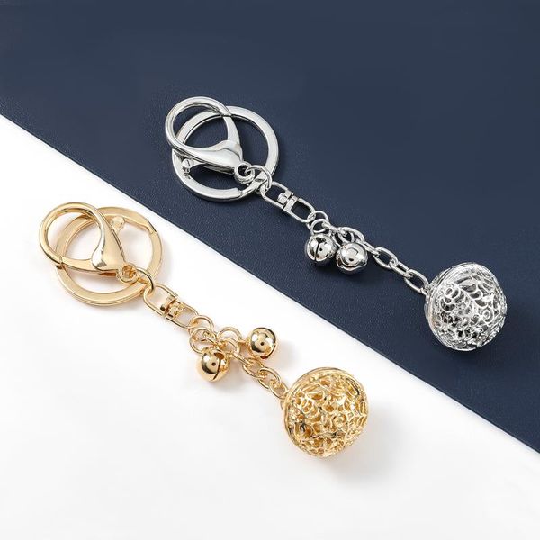 

keychains pauli manfi 2021 fashion metal bell keychain car key ring female creative backpack pendant campus accessories, Silver