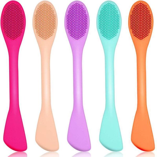 

makeup brushes double-head silicone facial cleansing brush face mask mud clay masks body lotion bb cc cream pinceaux Ã maquillage 5 pcs a lo