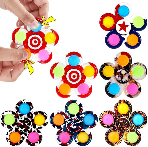 Fidget itme Kabarcık Kurulu Oyuncaklar Basit Dimple Fidgets Artı 3 Yaprak 5 Taraf Parmak Oyunu Oyunu Anti Stres Spinner