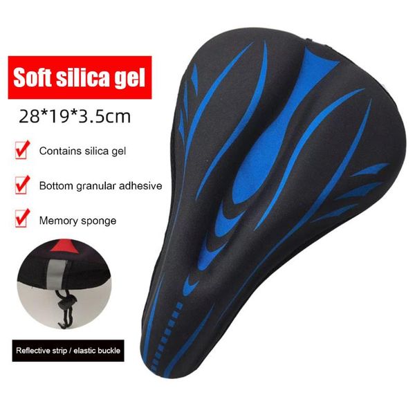 

gel bike seat cover soft memory foam padded bicycle saddle cushion with reflective strip cycling accessories saddles