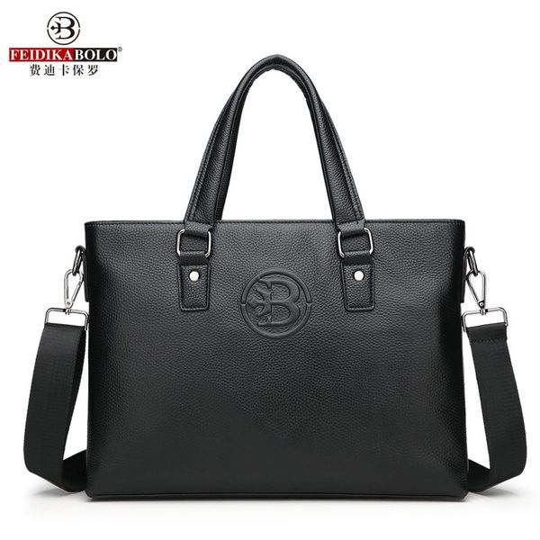 

briefcase leather business head men's bag crazy horse skin 15 inch laptop