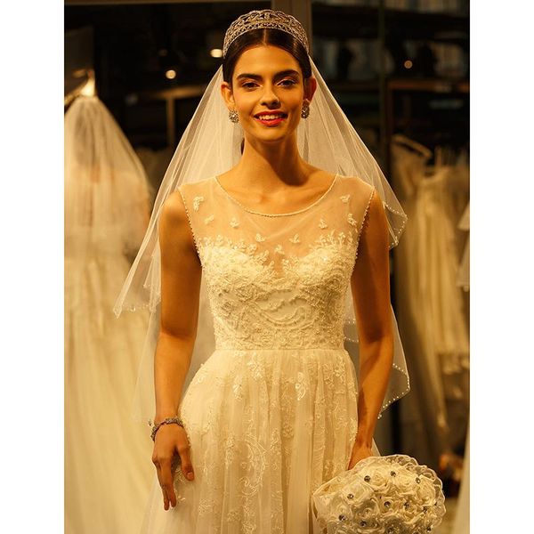 

bridal veils lightin the box one-tier beaded edge wedding veil fingertip 53 beading tulle, Black