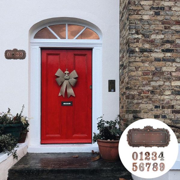 

wallpapers 1 set of 3d number doorplate decorative embossment sign bronze