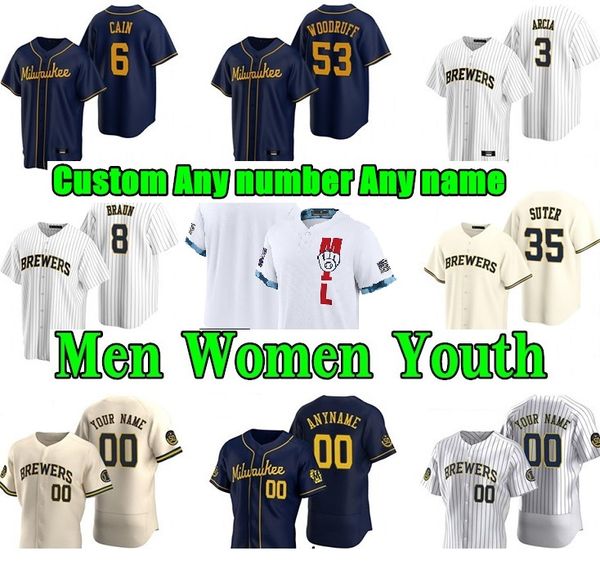 

2021 milwaukee men women youth kids brewers baseball jerseys 22 christian yelich 8 ryan braun 12 justin smoak lorenzo robin eric yardley jer, Blue;black