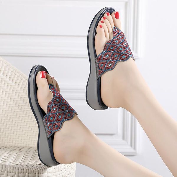 

slippers gktinoo 2021 summer platform flip flops fashion beach shoes woman anti-slip genuine leather sandals women shoe, Black