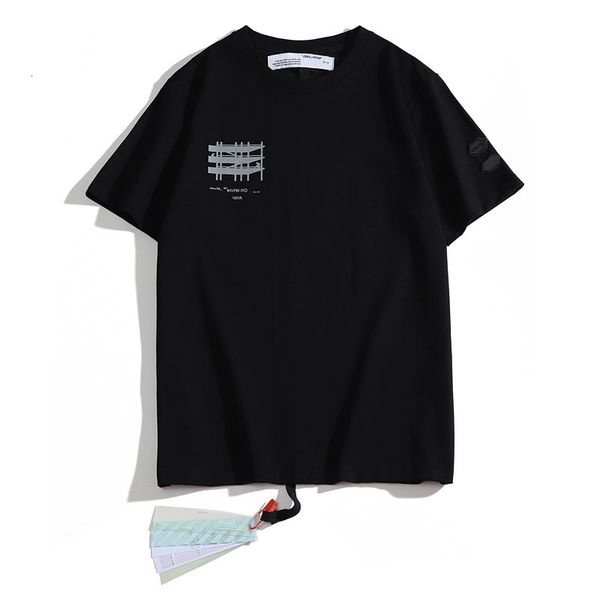 

spring / summer 2021 new fashion brand style men's t-shirt off arrstyle reflective thorn print short sleeve, White;black