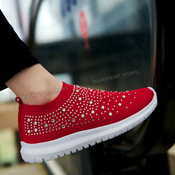 

womens shoes lares sizes rhinestones socks colors matchings thick soled old couple shoe sports sneaker woman trainers sneakers 35-43, Black